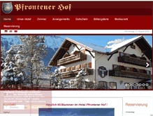 Tablet Screenshot of pfrontener-hof.de